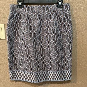 Antonio Melani pencil skirt, size 10, brown&blue